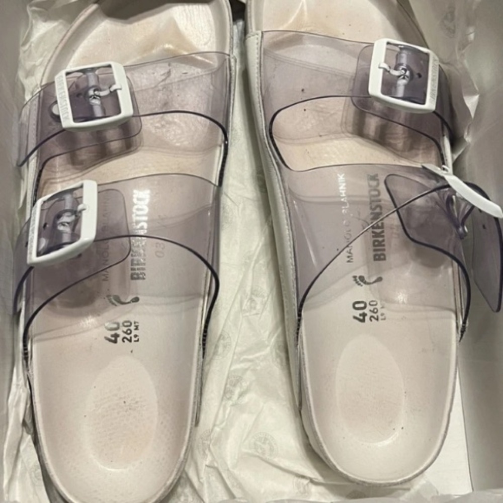 Manolo blahnik x Birkenstock Women's Transparent Strap Sandals
